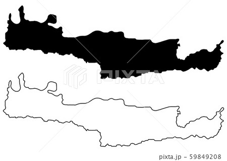 Island of Crete map vector 59849208