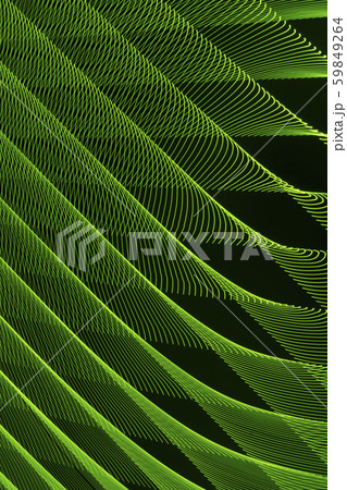 abstract long exposure blurred light lines black and green background. Geometric shapes 59849264
