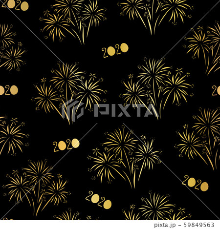 Fireworks 2020 Happy New Year seamless vector pattern. Repeating background for New Years Eve Fireworks 2020 Happy New Year seamless vector pattern. Repeating background for New Years Eve 59849563