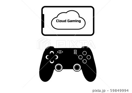 Cloud gaming concept. Modern smartphone and gamepad connected to the cloud service. Future of mobile Cloud gaming concept. Modern smartphone and gamepad connected to the cloud service. Future of mobile 59849994