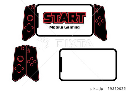 Modern mobile gaming smartphone with attached gamepad. Gadget for mobile gaming. New actual esport Modern mobile gaming smartphone with attached gamepad. Gadget for mobile gaming. New actual esport 59850026