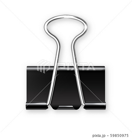 Black realistic paper binder isolated on white background. Paper clip, holder. Design mockup. Vector Black realistic paper binder isolated on white background. Paper clip, holder. Design mockup. Vector 59850975