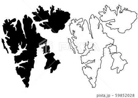Island Svalbard map vector 59852028