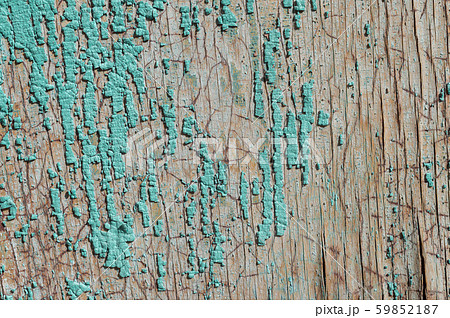 Old and peeling paint Over time, the green paint peeled off from the old boards and the wood texture 59852187