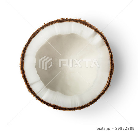 Coconut Half isolated on white background. Top 59852889
