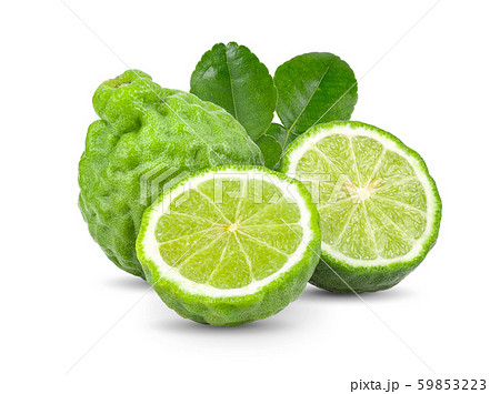 fresh bergamot fruit with leaf isolated on white background. full depth of field fresh bergamot fruit with leaf isolated on white background. full depth of field 59853223