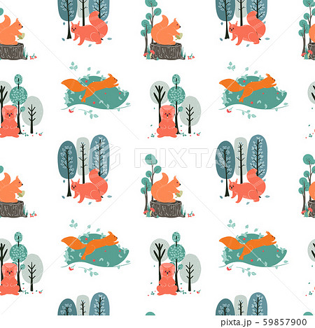 Seamless pattern. Squirrels 59857900