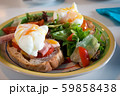 Breakfast with eggs Benedict , toasted ham, 59858438