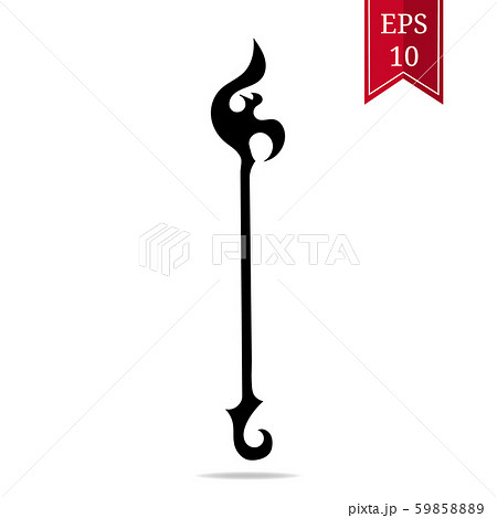 Silhouette Staff Icon isolated on white. Vector. Silhouette Staff Icon isolated on white. Vector. 59858889