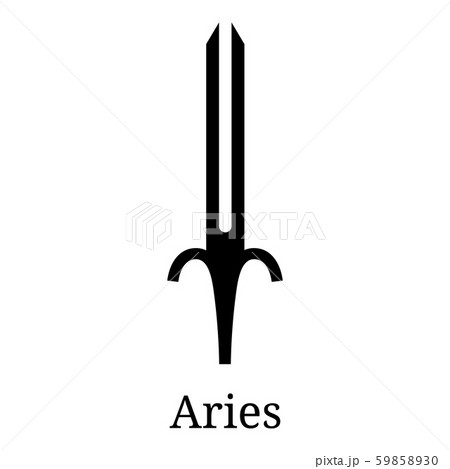 Aries Sword Icon. Silhouette of Zodiacal Weapon. Vector. Aries Sword Icon. Silhouette of Zodiacal Weapon. Vector. 59858930