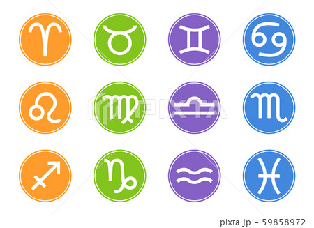 Set of Zodiac Signs Icons. Zodiac Element. Vector. Set of Zodiac Signs Icons. Zodiac Element. Vector. 59858972