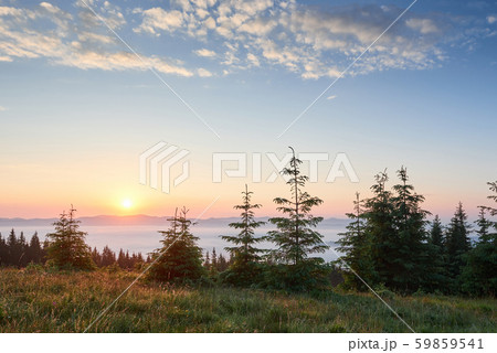 Sunset in the mountains landscape. Dramatic sky. Carpathian of Ukraine Europe Sunset in the mountains landscape. Dramatic sky. Carpathian of Ukraine Europe 59859541