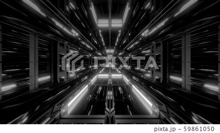 futuristic scifi glass tunnel with nice reflections 3d illustration wallpaper background 59861050