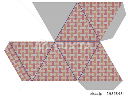 正六面体の展開図のイラスト素材