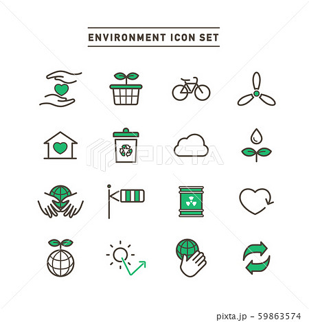 Environment Icon Setのイラスト素材