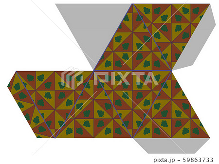 正六面体の展開図のイラスト素材