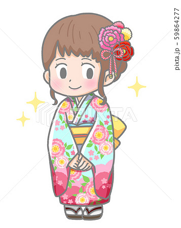 振袖の女性のイラスト 振袖の女性のイラスト 59864277