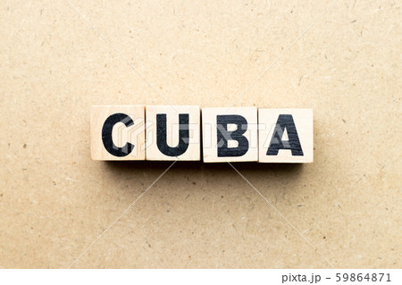 Letter block in word Cuba on wood background Letter block in word Cuba on wood background 59864871