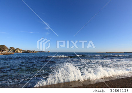 勝浦市興津海水浴場付近の写真素材