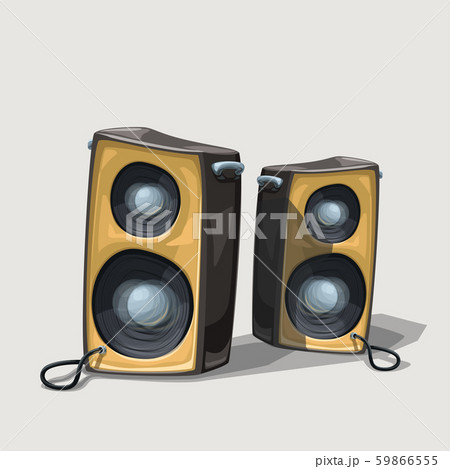 two cartoon speakers on white background two cartoon speakers on white background 59866555