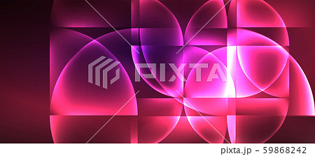 Neon glowing techno lines, hi-tech futuristic abstract background. Template with abstract shapes in 59868242