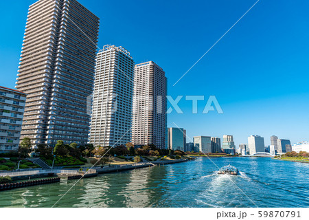 永代橋と高層マンション 59870791
