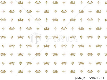 シームレス ビンテージ壁紙 洋柄 王冠 のイラスト素材