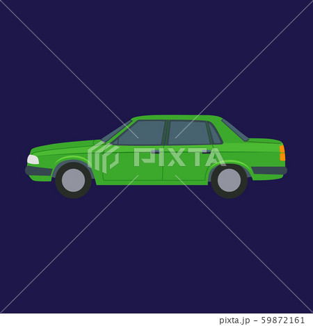 Cartoon Green Car on a Blue. Vector Cartoon Green Car on a Blue. Vector 59872161