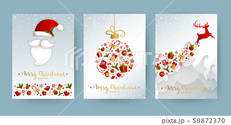 Merry Christmas decoration for holiday vector illustration. 59872370