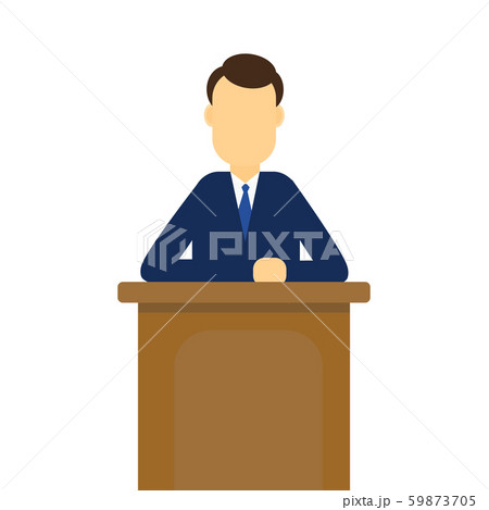 Businessman talking on Podium. Flat Vector Businessman talking on Podium. Flat Vector 59873705