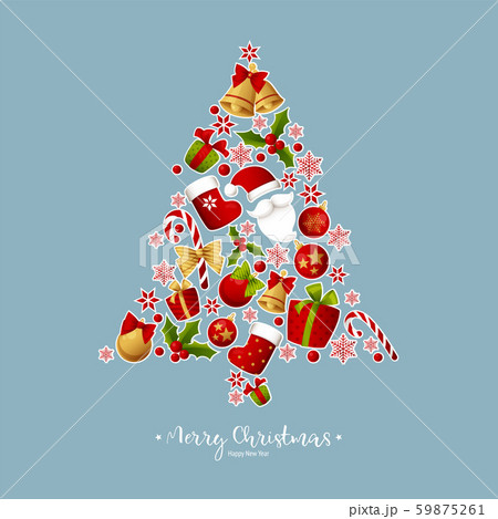 Merry Christmas decoration for holiday vector illustration. 59875261