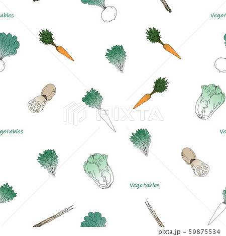 冬野菜パターンのイラスト素材