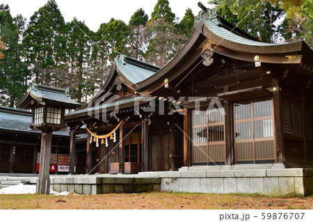 晩秋の北海道函館市護国神社の境内の風景を撮影の写真素材 晩秋の北海道函館市護国神社の境内の風景を撮影の写真素材