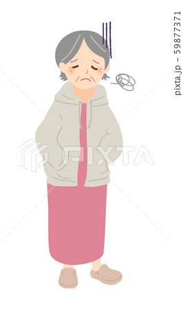 落ち込むパーカーを着た女性 59877371