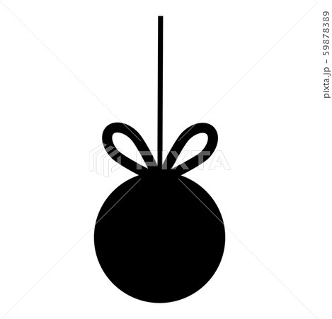 Christmas tree ball with ribbon bow for advertising Big sale concept icon black color vector Christmas tree ball with ribbon bow for advertising Big sale concept icon black color vector 59878389