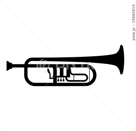 Trumpet Clarion music instrument icon black color 59880659
