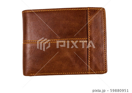 Brown leather wallet isolated on white background Brown leather wallet isolated on white background 59880951