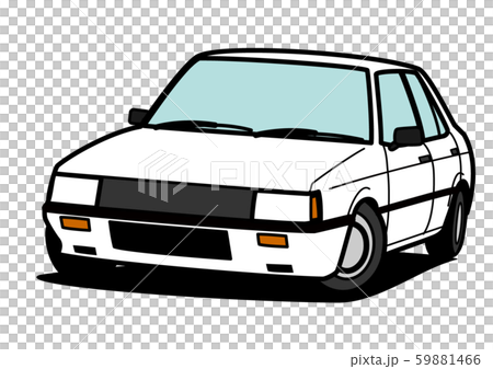 国産セダン 白色系 自動車イラスト 国産セダン 白色系 自動車イラスト 59881466