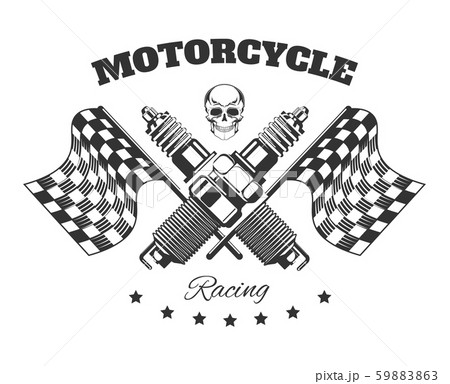 Bikers club isolated icon, motorcycle racing, spark plugs Bikers club isolated icon, motorcycle racing, spark plugs 59883863