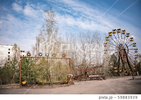 Old ferris wheel in ghost town of Pripyat Chernobyl 59883939