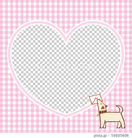 Heart Photo Frame_Check_Pink - Stock Illustration [59885606] - PIXTA