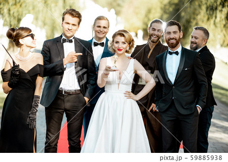 Movie actors on the red carpet outdoors 59885938