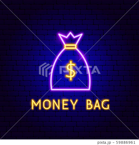 Money Bag Neon Label 59886961