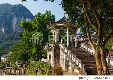 A picturesque place on the background of mountains 59887301