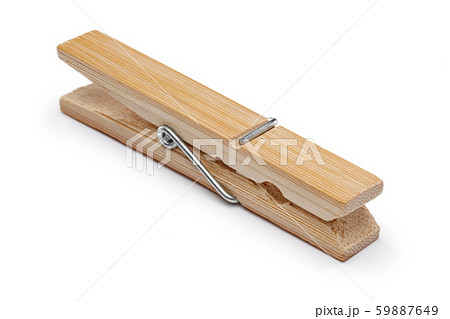 Wooden clothespin isolated on white 59887649