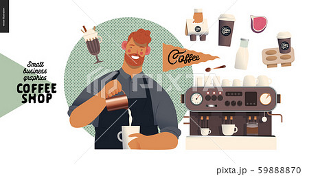 Coffee shop - small business graphics - barista 59888870
