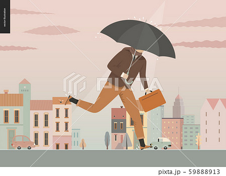 Rain - running businessman 59888913