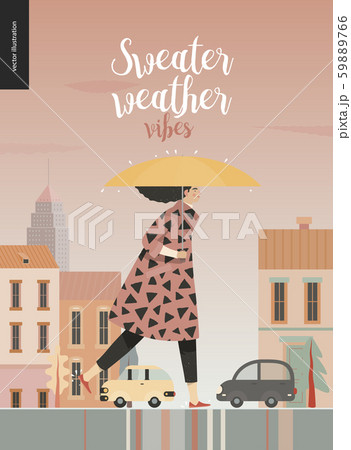 Rain - walking girl 59889766