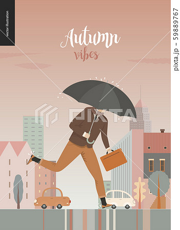 Rain - running businessman 59889767