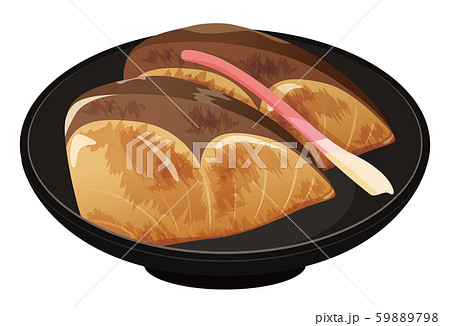 ブリの照り焼きのイラスト素材